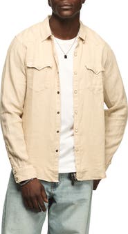 Lucky Brand Linen Snap-Up Western Shirt