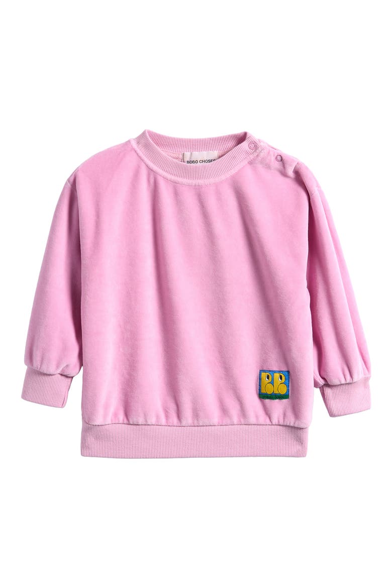 Tag Velvet Sweatshirt, Main, color, PINK