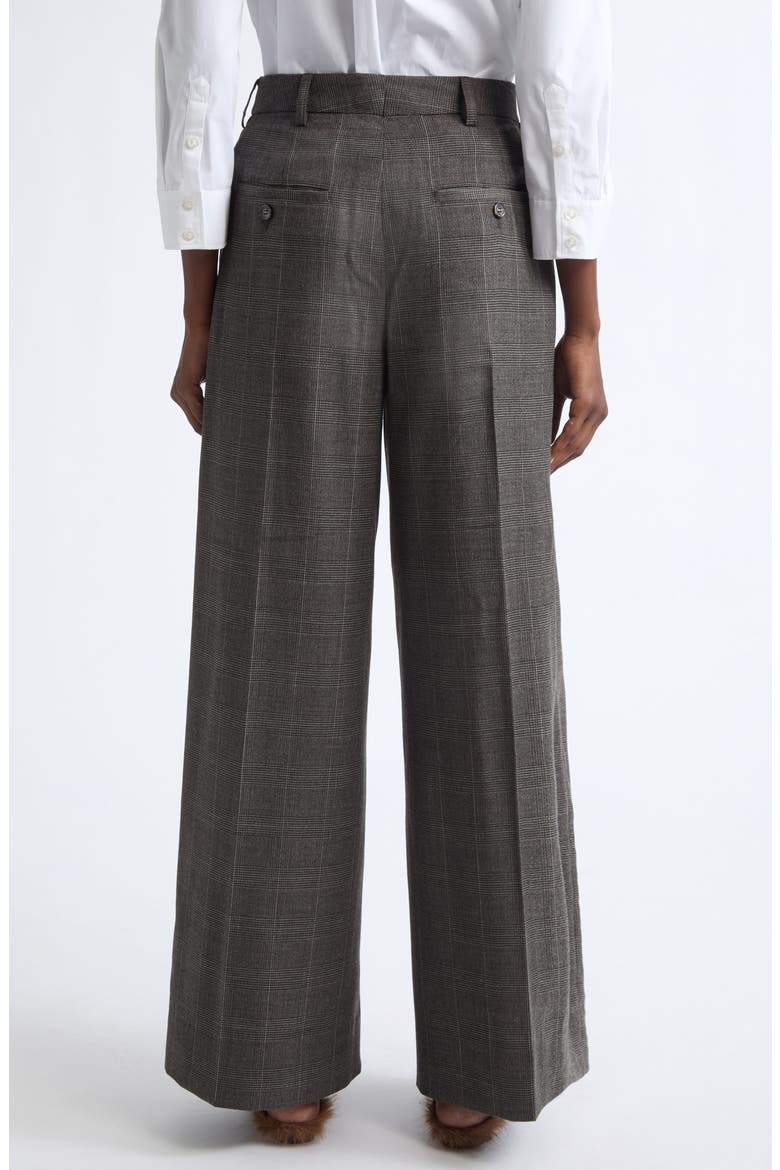 Pleated Wide Leg Stretch Virgin Wool Sash Trousers, Alternate, color, PEAT