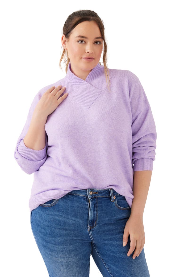 Shawl Collar Sweater, Alternate, color, LAVENDER