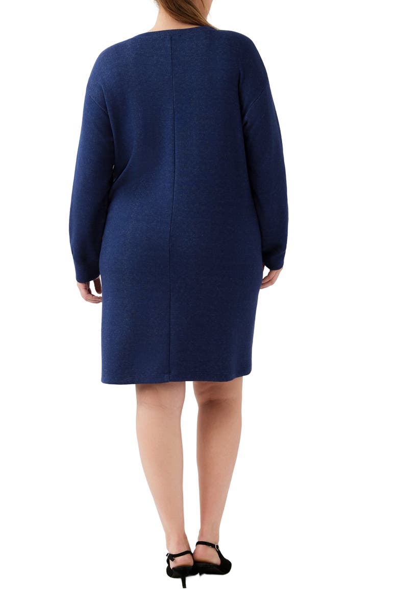V-Neck Button Detail Dress, Alternate, color, BLUE