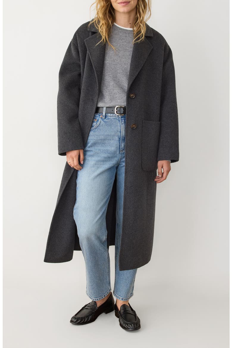 Colette Oversize Longline Coat, Main, color, CHARCOAL HEATHER