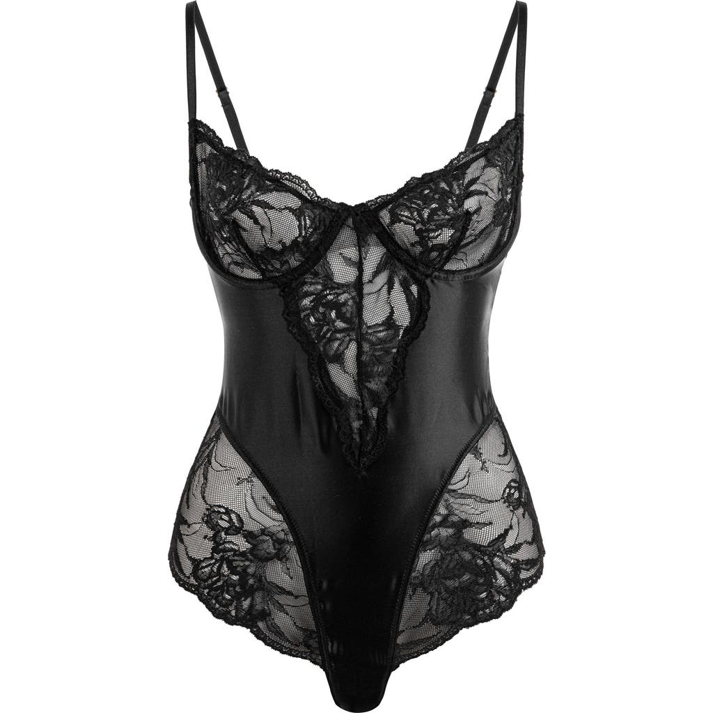 Mers Silk Eclipse Bodysuit In Black