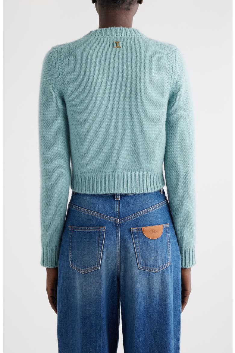 Crop Cashmere & Cotton Cardigan, Alternate, color, AETHER BLUE