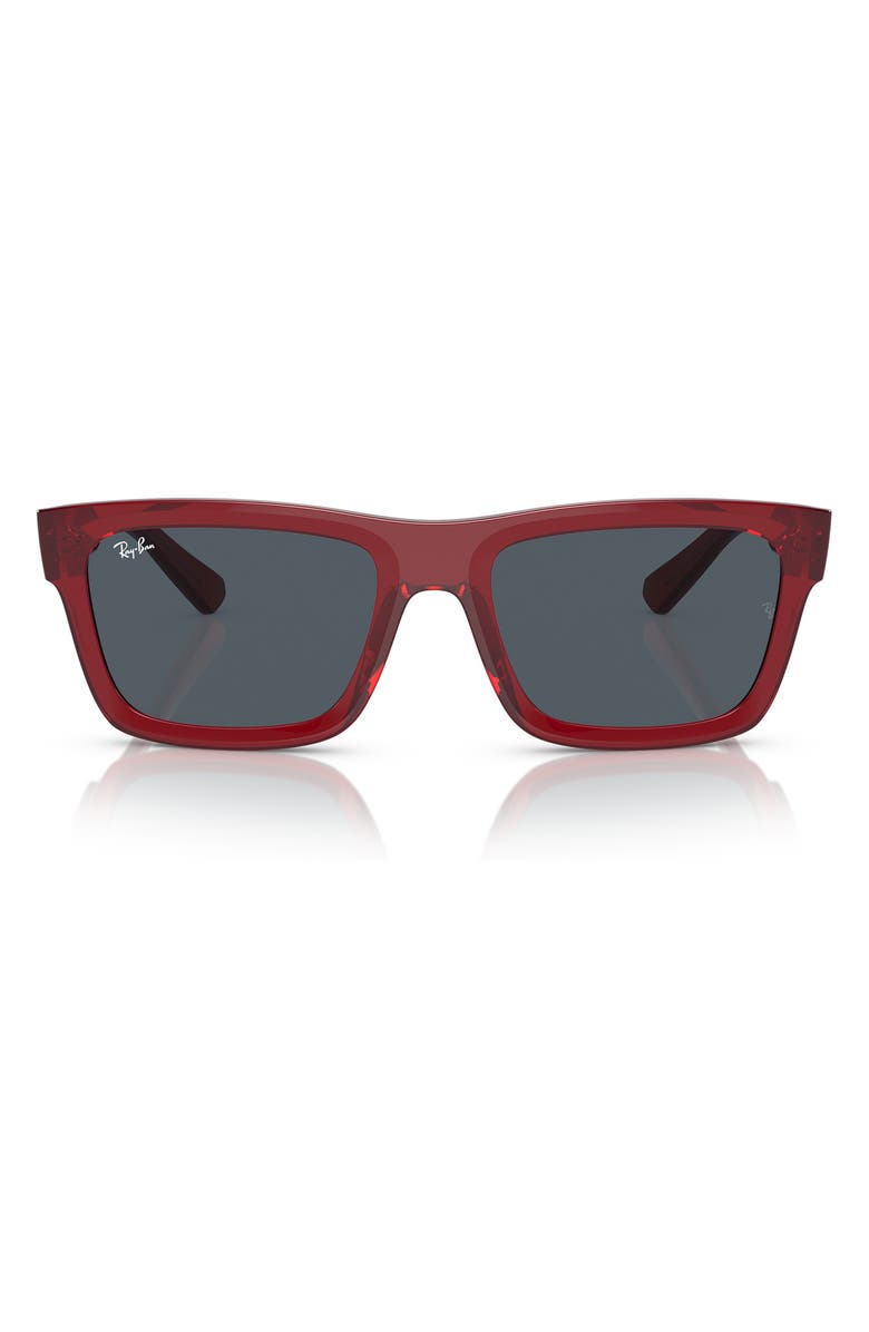 Ray-Ban Warren 57mm Rectangular Sunglasses, Main, color, Transparent Red