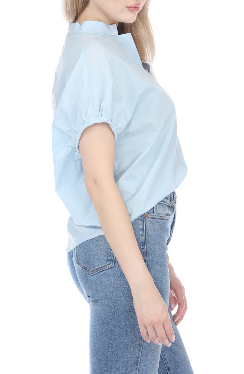 RAIN AND ROSE Pleated V-Neck Top, Alternate, color, Light Blue