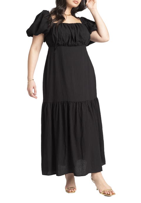 Puff Sleeve Tiered Dress (Plus Available)