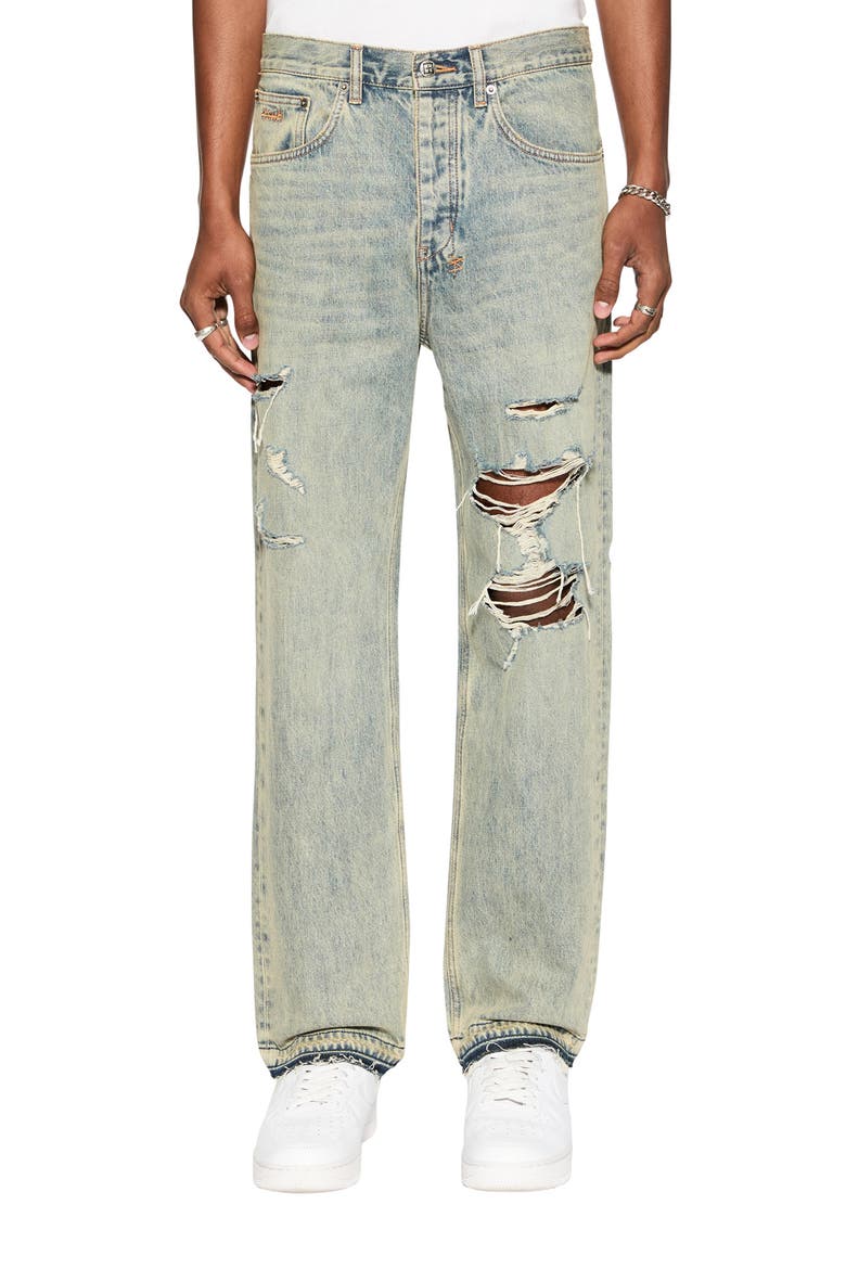 Anti K Stagelight Trashed Mid Rise Relaxed Straight Leg Jeans, Main, color, DENIM