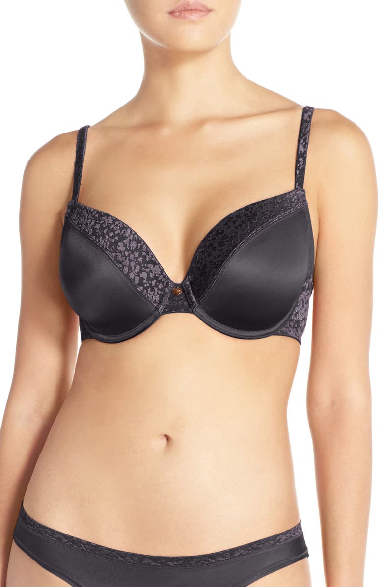 Le Mystère Safari Underwire T-Shirt Bra, Main, color, Black