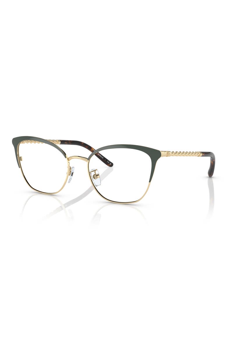 53mm Square Optical Glasses, Alternate, color, SHINY LIGHT GOLD