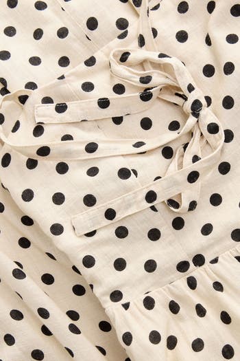 Spotty Halter Neck Linen Blend Fit & Flare Dress
