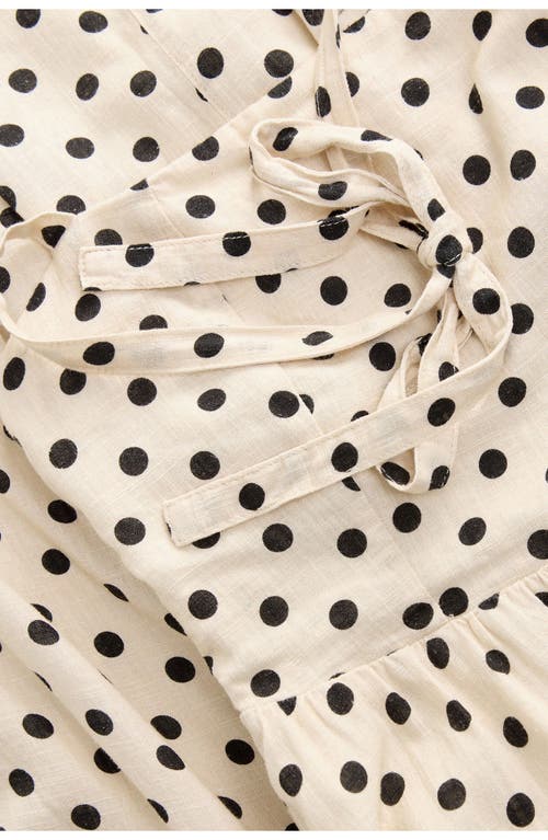 Next Spotty Halter Neck Linen Blend Fit & Flare Dress