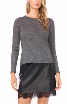 Vince Camuto Metallic Long Sleeve Top