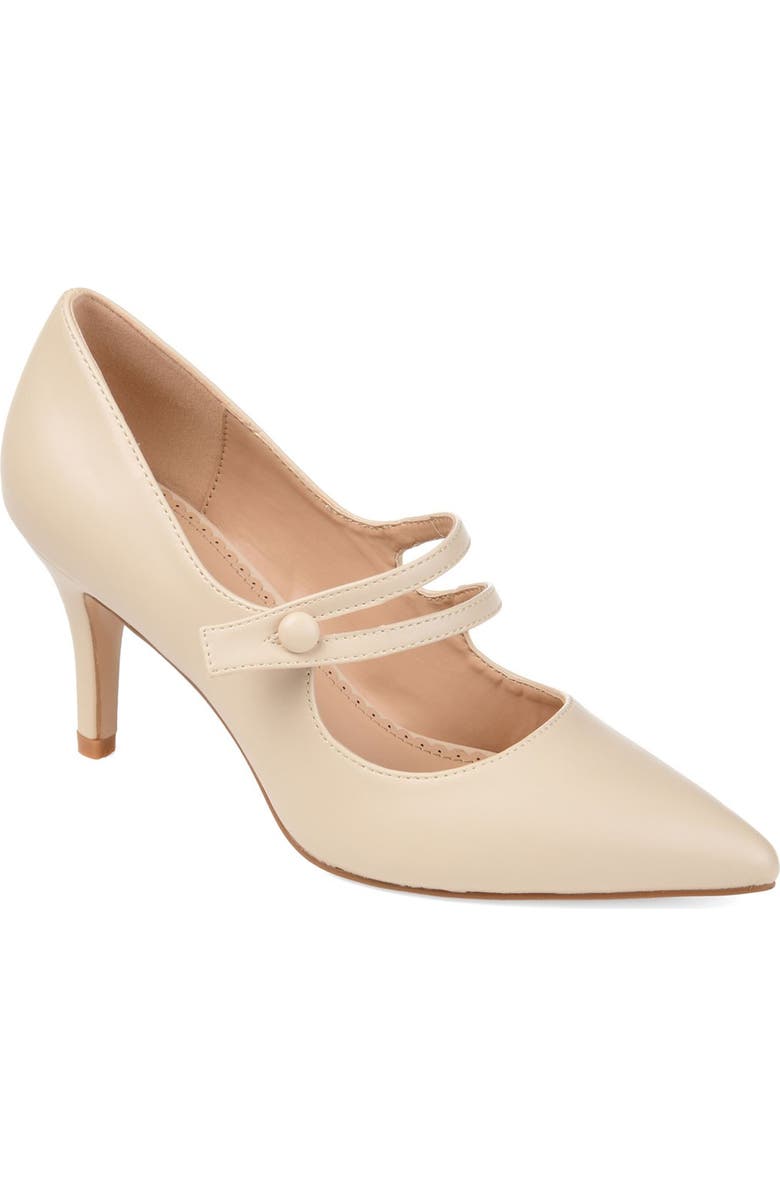 Journee Collection JOURNEE Sidney Pointed Mary Jane Pump, Main, color, Ivory