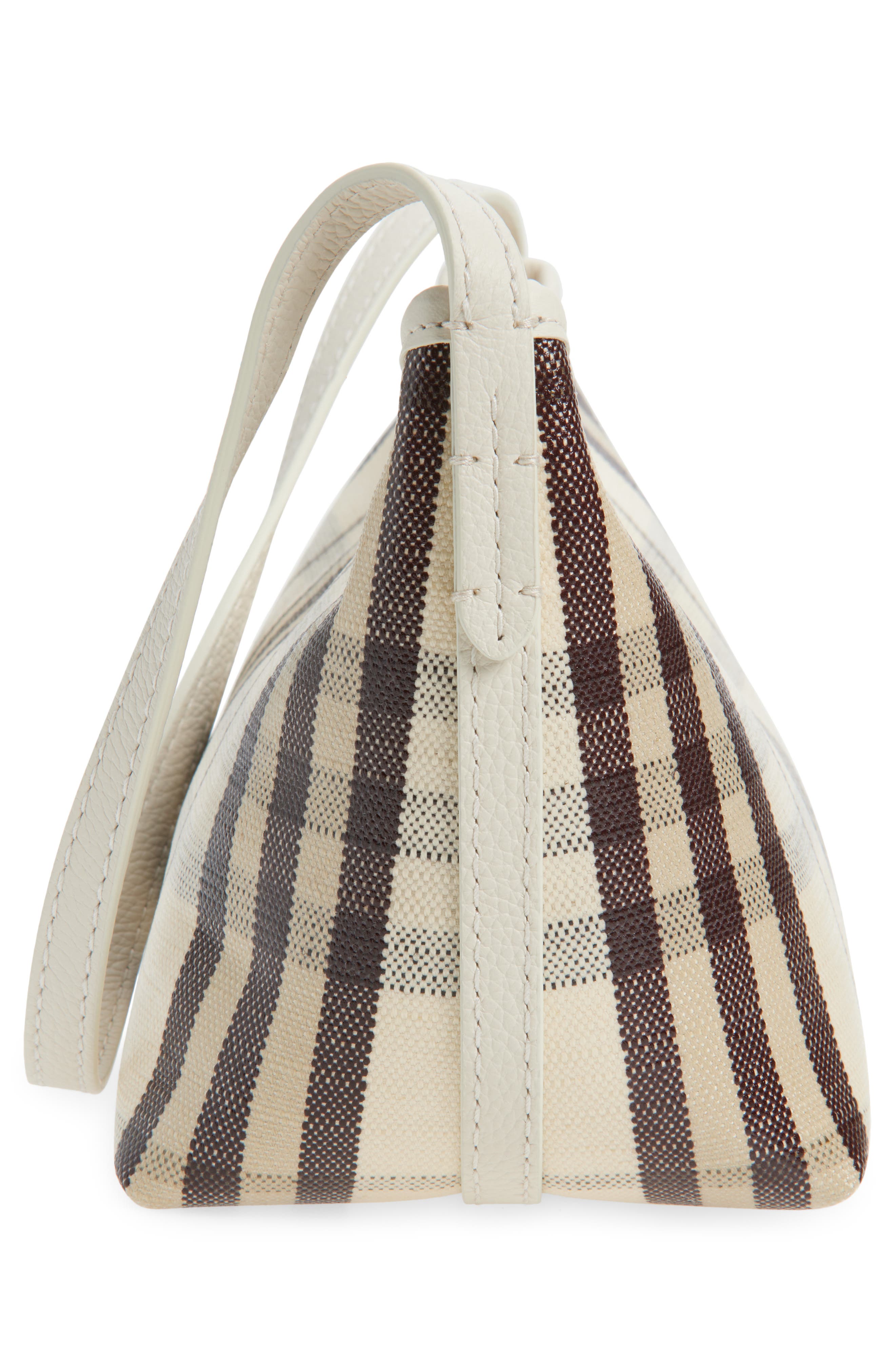 Burberry Highlands Check Coated Canvas Baguette Bag, Alternate, color, Light Beige