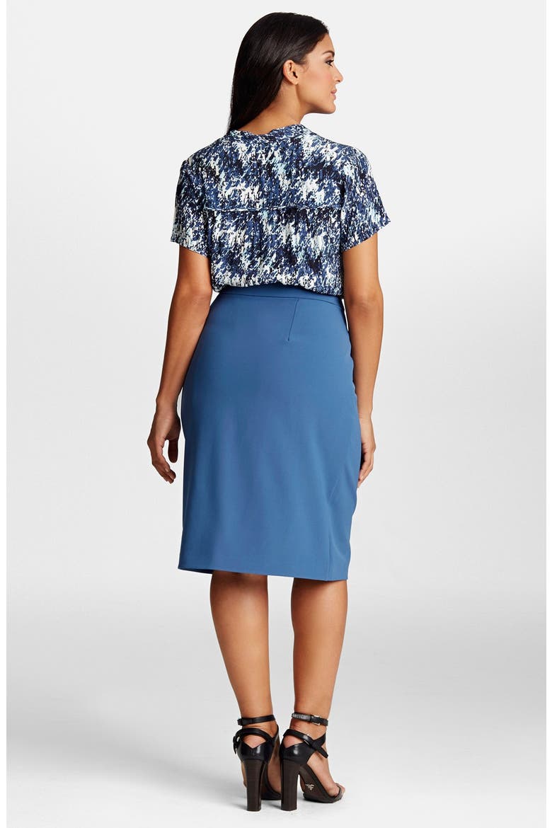 Cascade Drape Crepe Skirt, Alternate, color, ENSIGN BLUE