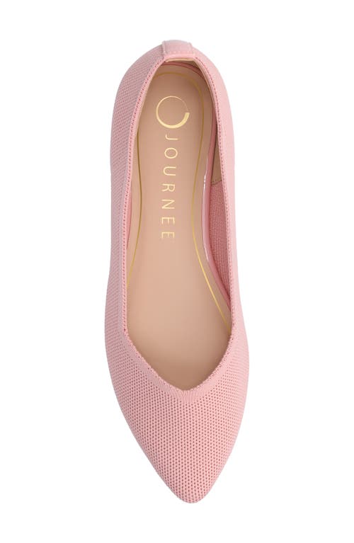 Journee Collection Minnah Knit Almond Toe Flat In Pink