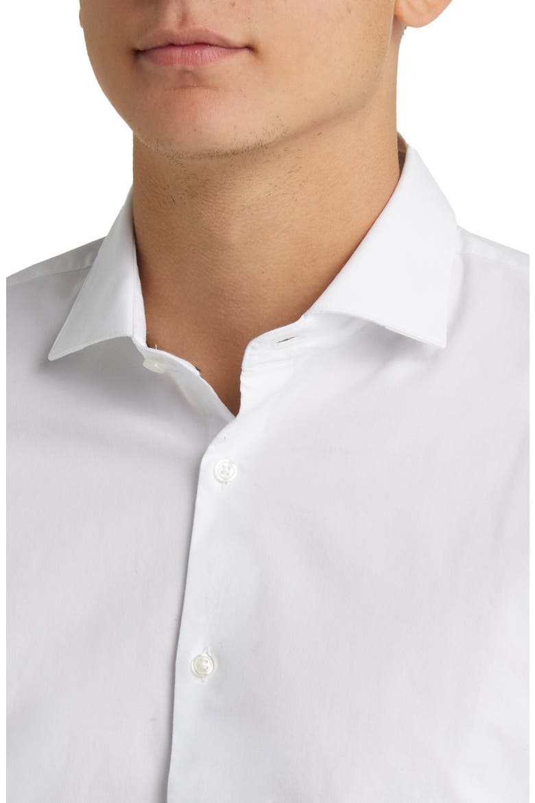Extra Trim Fit Stripe Tech-Smart CoolMax® Non-Iron Dress Shirt, Alternate, color, WHITE