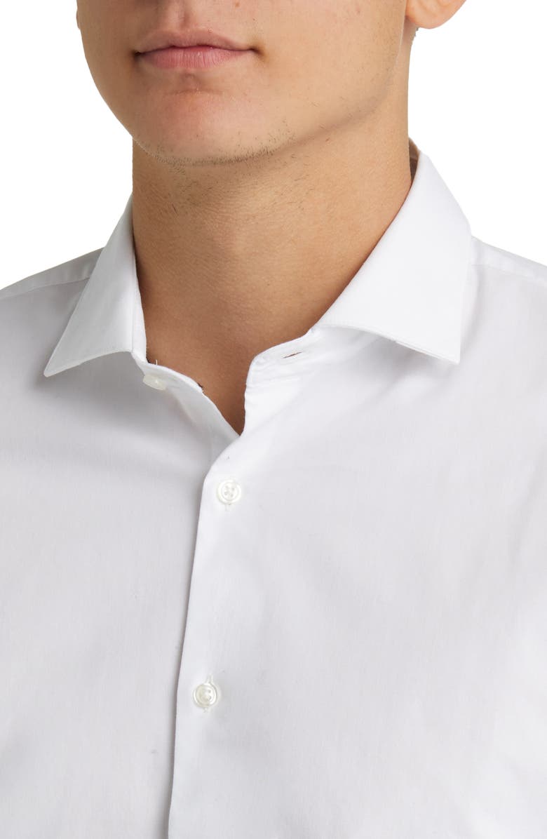 Nordstrom Extra Trim Fit Stripe Tech-Smart CoolMax<sup>®</sup> Non-Iron Dress Shirt, Alternate, color, White