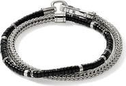 John Hardy Heishi Chain Wrap Bracelet, Sterling silver, Gemstones, 4.5mm