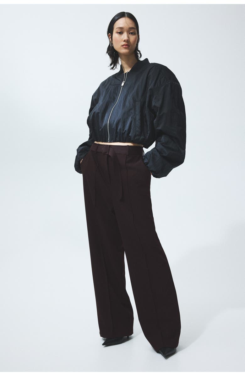 H&M Belted Tailored Trousers, Alternate, color, 