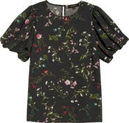 SUGARLIPS Floral Print Puff Sleeve Top