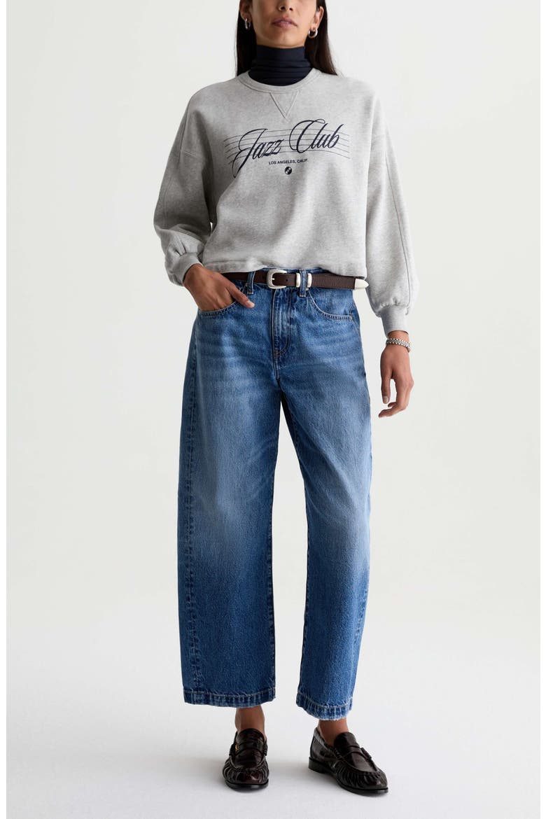 Hattie High Waist Ankle Barrel Leg Jeans, Alternate, color, JIVE