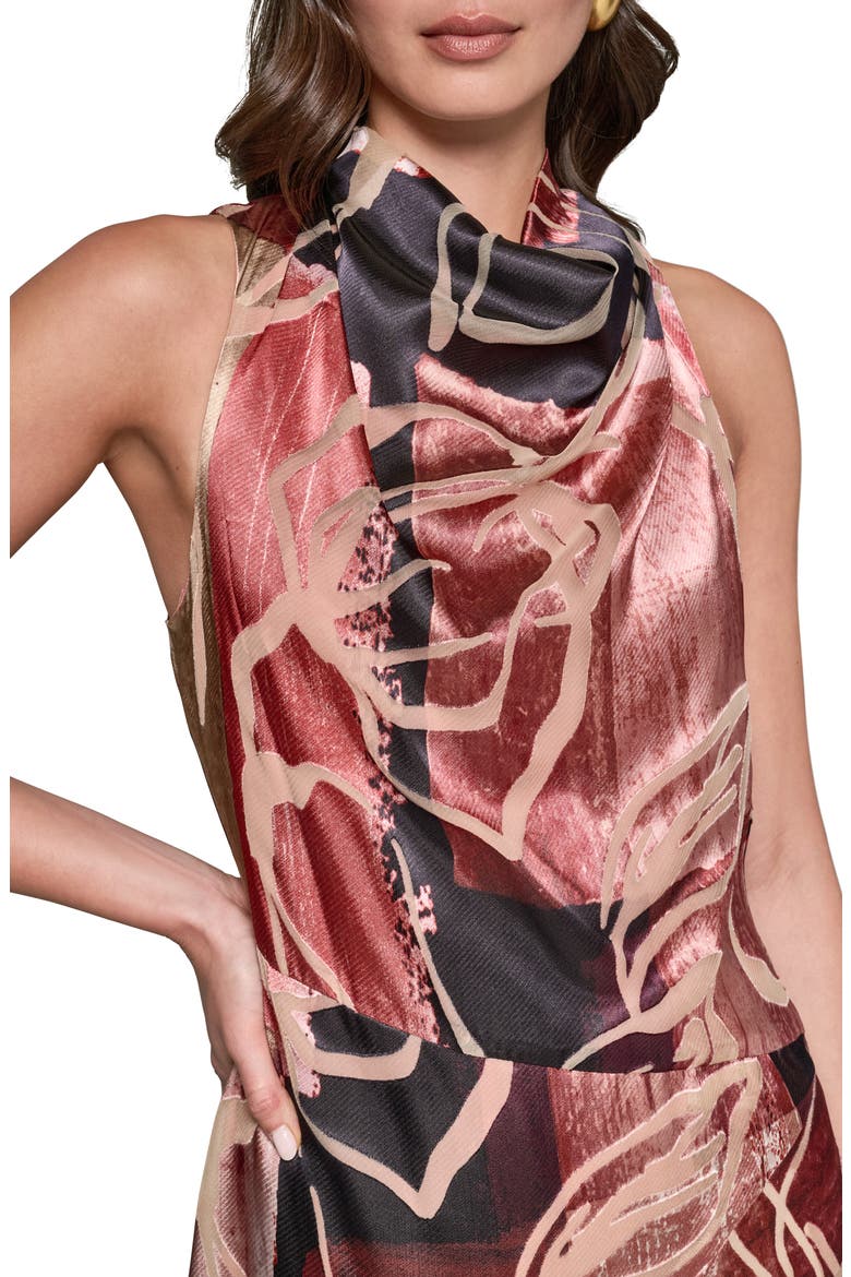 Burnout Sleeveless Cowl Neck Dress, Alternate, color, BURNOUT MULTI
