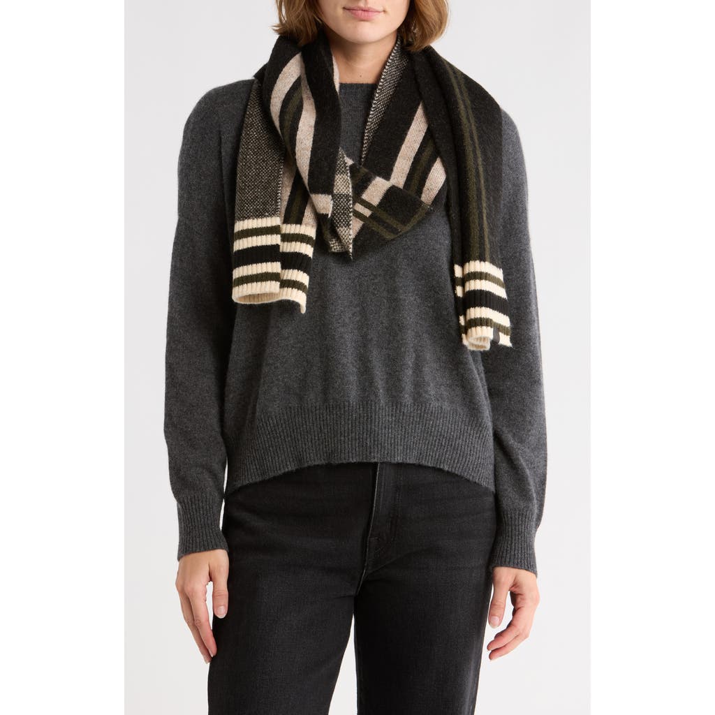 Cole Haan Plaid Cuff Scarf In Black