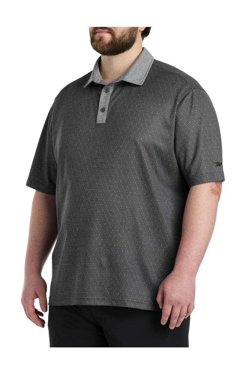Reebok Big & Tall Performance Diamond Print Polo Shirt, Main, color, 