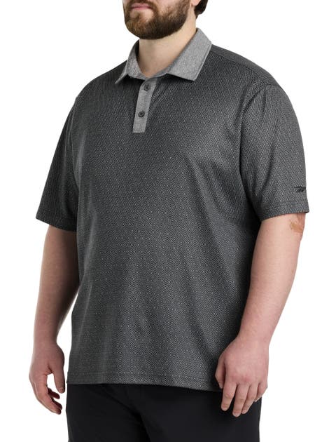 Big & Tall Performance Diamond Print Polo Shirt