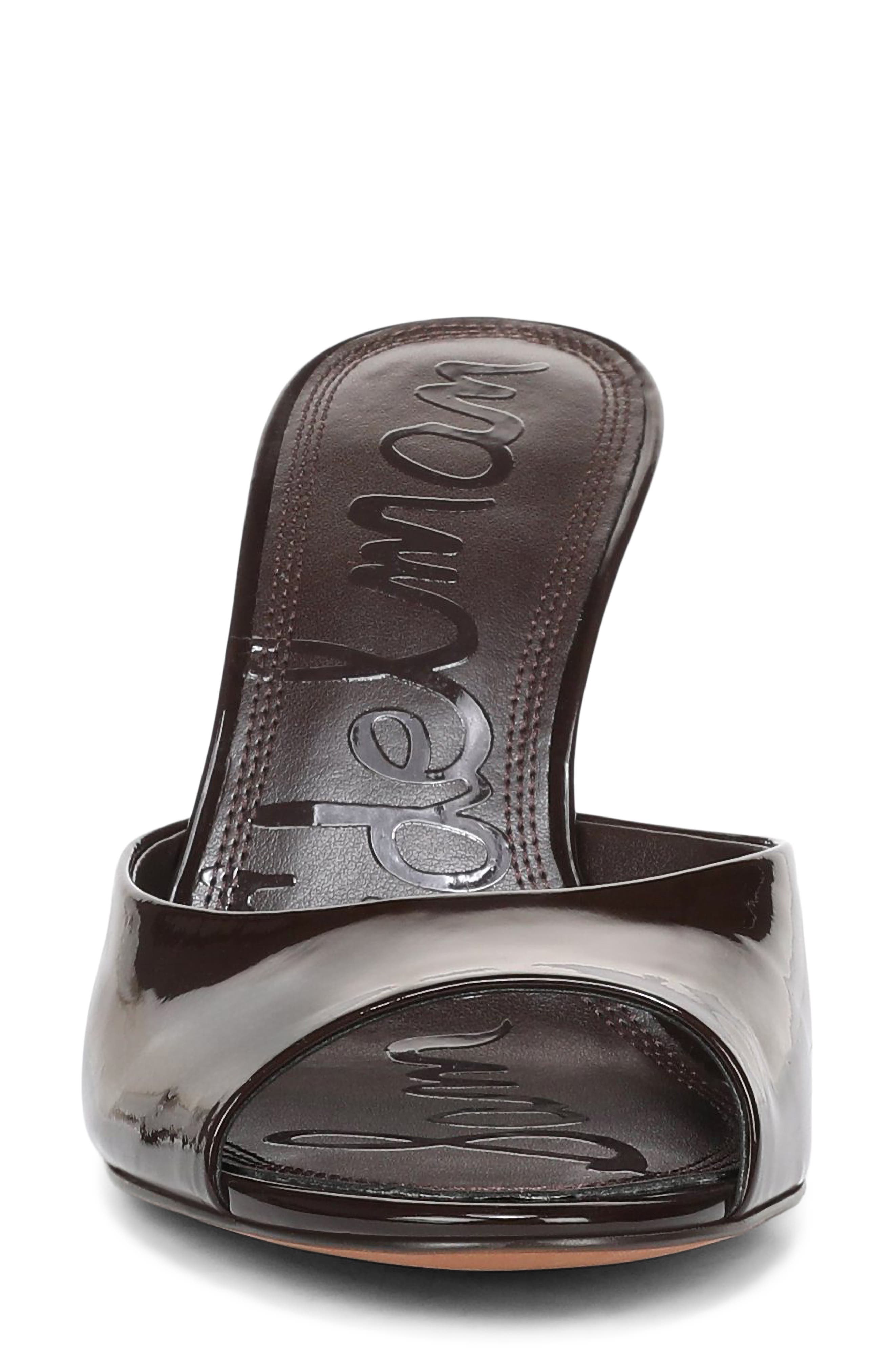 Jeanie Slide Sandal, Alternate, color, RICH CHOCOLATE PATENT