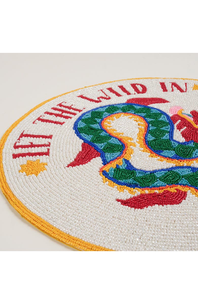 Zsa Zsa Zsu Dadri Beadded Placemat Wild 14 In, Alternate, color, White