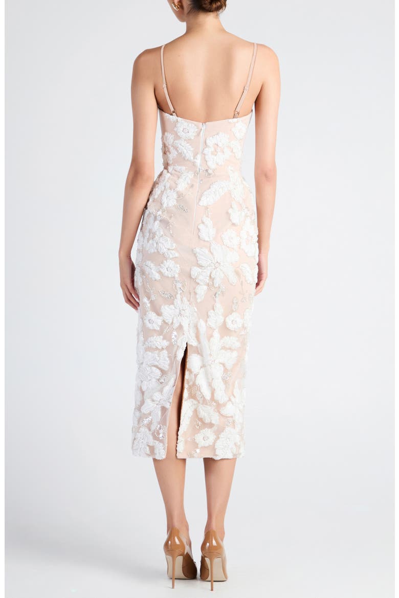 Gemma Beaded Floral Cocktail Dress, Alternate, color, OFF WHITE
