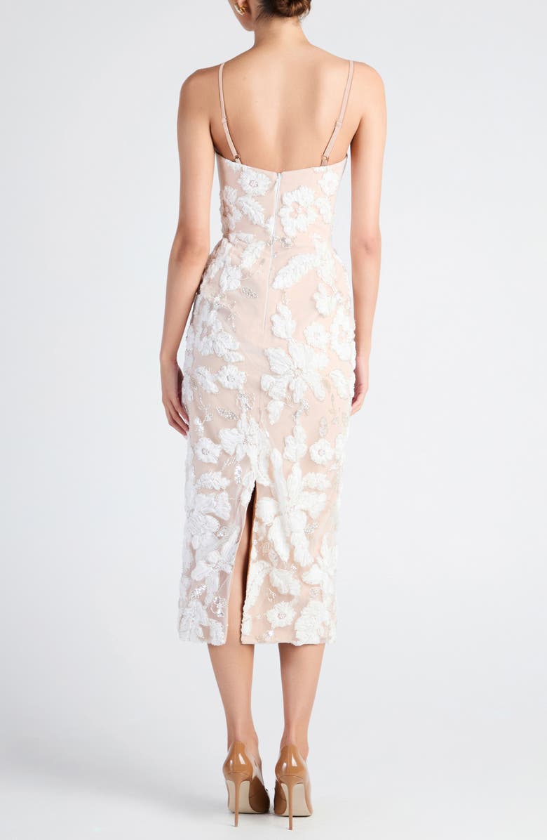 HELSI Gemma Beaded Floral Cocktail Dress, Alternate, color, Off White