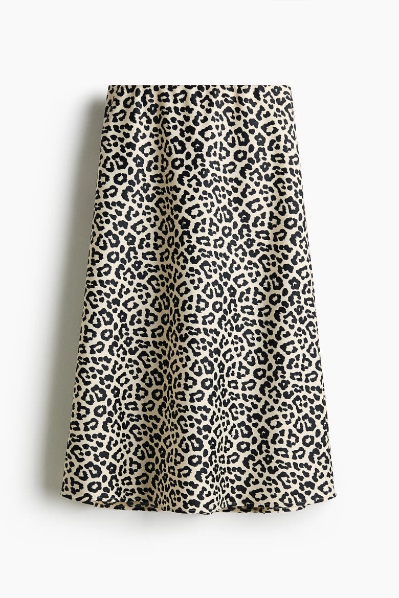 Midi Skirt, Alternate, color, Cream/leopard print