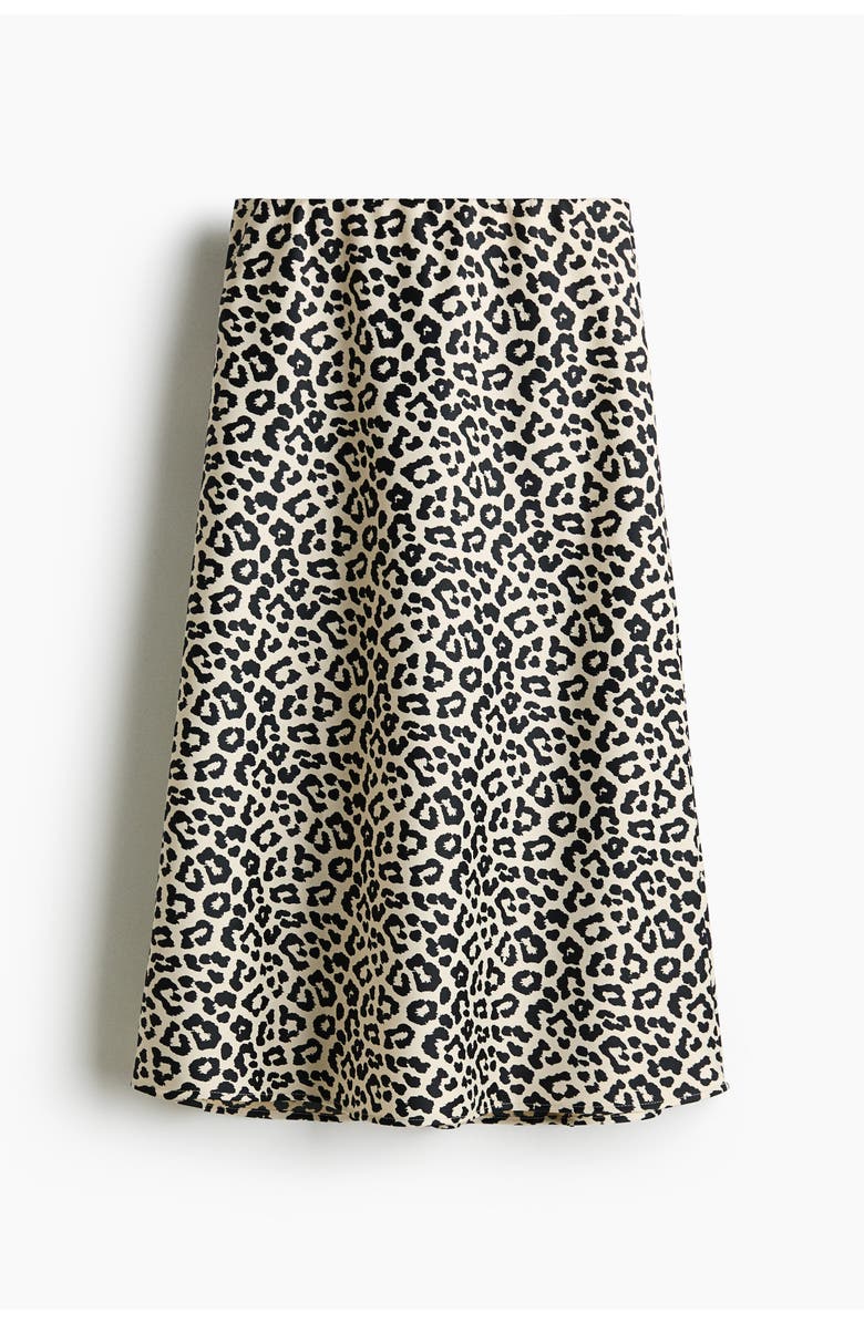 H&M Midi Skirt, Alternate, color, Cream/Leopard Print