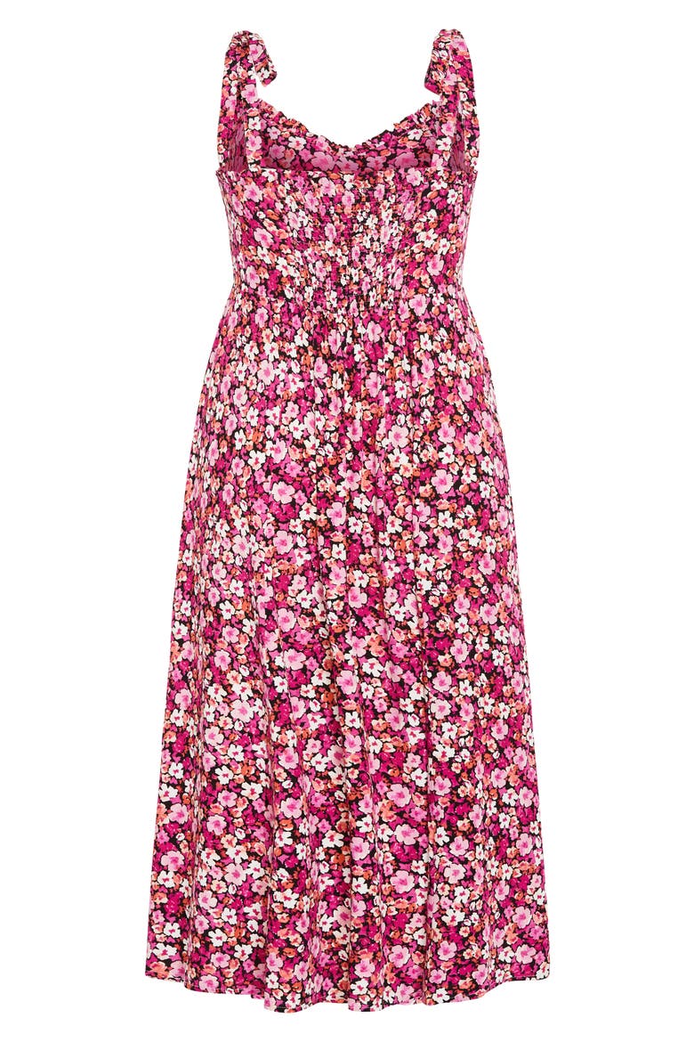 Tamara Floral Tie Strap Midi Sundress, Alternate, color, DITSY FLORAL