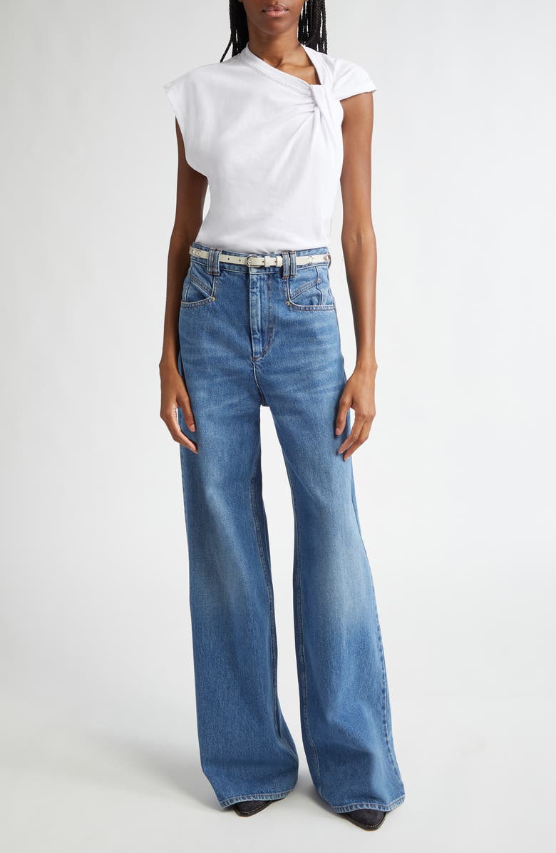 Isabel Marant Nayda Asymmetric Cotton Slub Top, Alternate, color, White