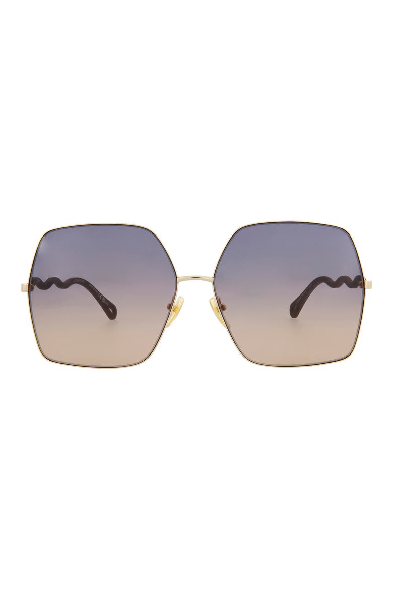 64mm Oversize Sunglasses, Main, color, GOLD VIOLET BLUE