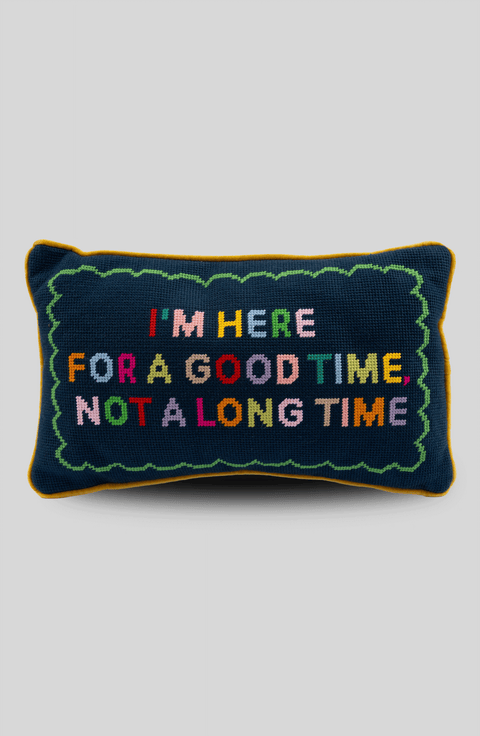 Good Time Needlepoint Pillow