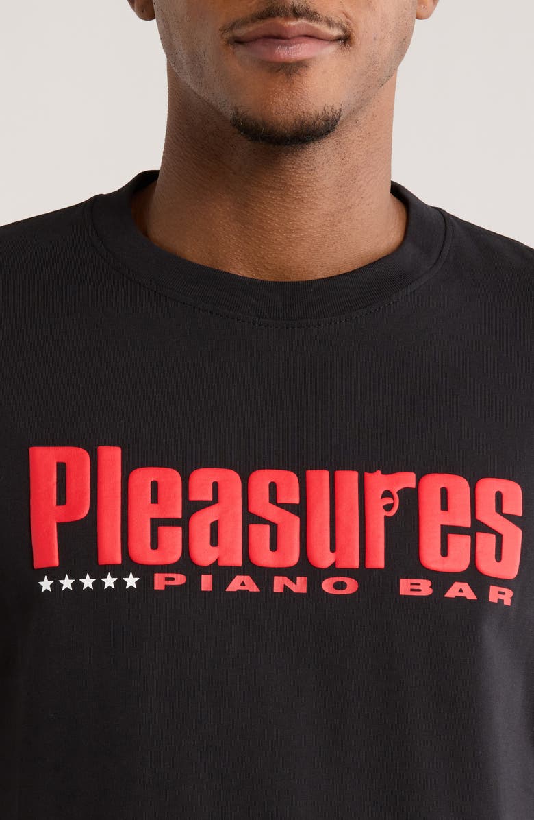 PLEASURES Piano Bar Cotton Graphic T-Shirt, Alternate, color, Black