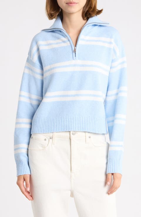 Striped Quarter Zip Sweater