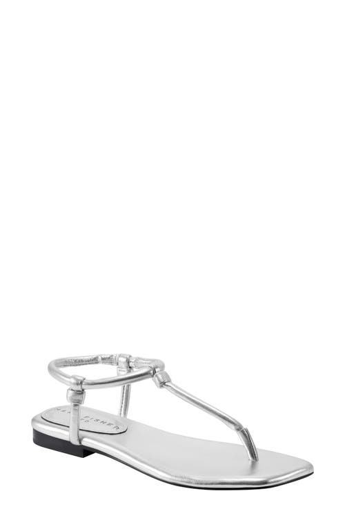 Marc Fisher Maycee Ankle Strap Sandal In Metallic Silver