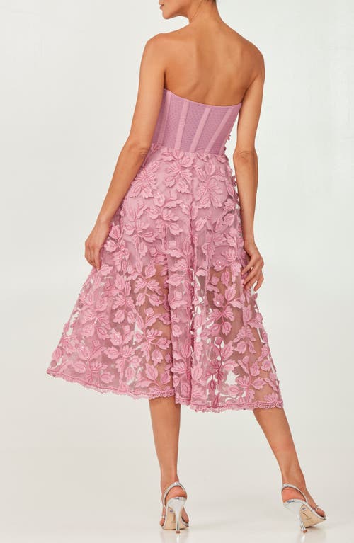 Helsi Florence Strapless Lace Applique Midi Dress In Orchid