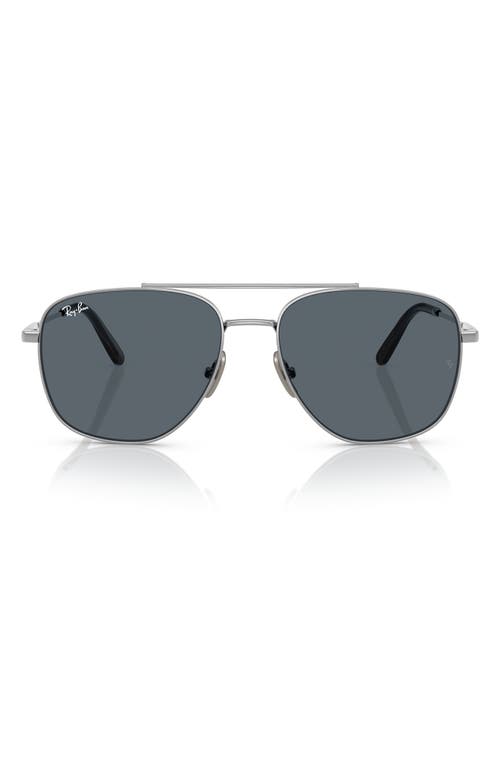 Ray Ban Ray-ban 59mm Polarized Square Sunglasses In Silver