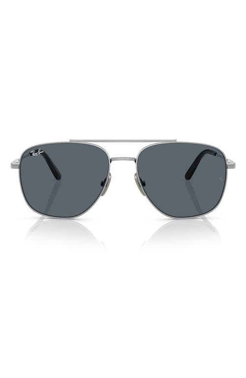 Ray-Ban 59mm Polarized Square Sunglasses in Silver 