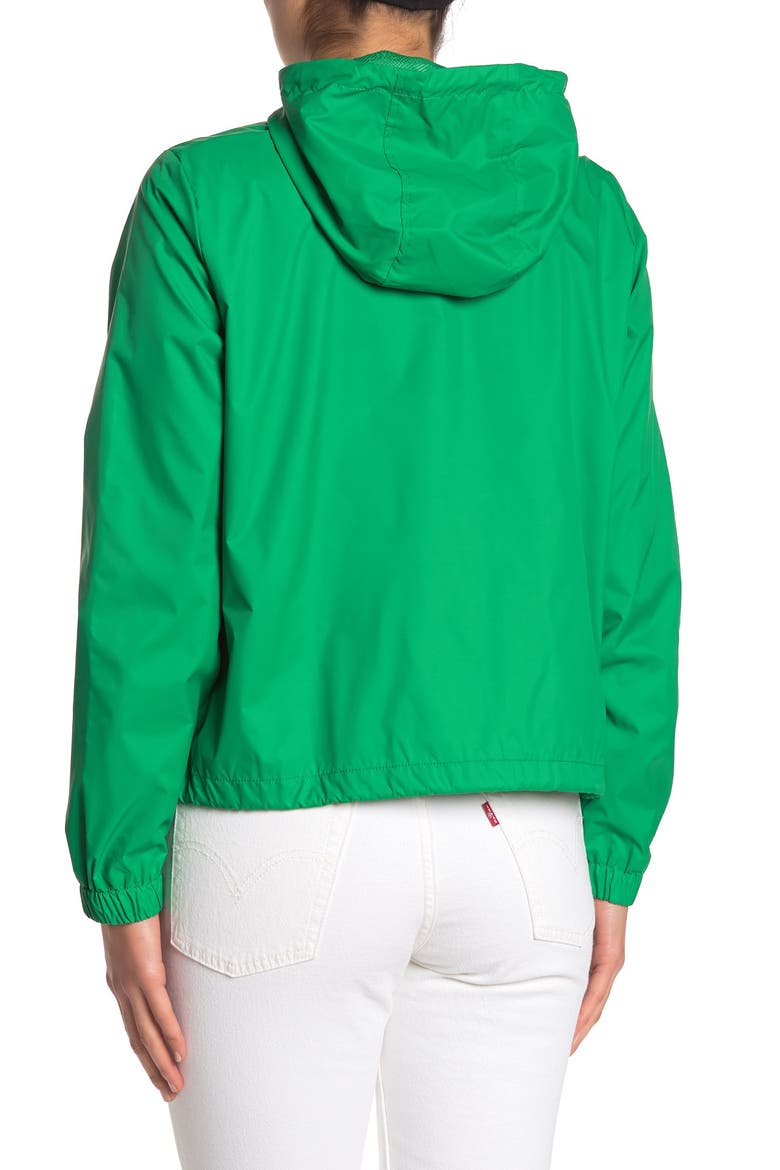 Hooded Zip Front Windbreaker Jacket, Alternate, color, GREEN