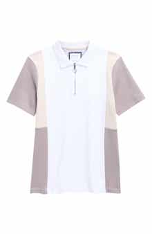 DENIM AND FLOWER Kids' Colorblock Quarter Zip Polo