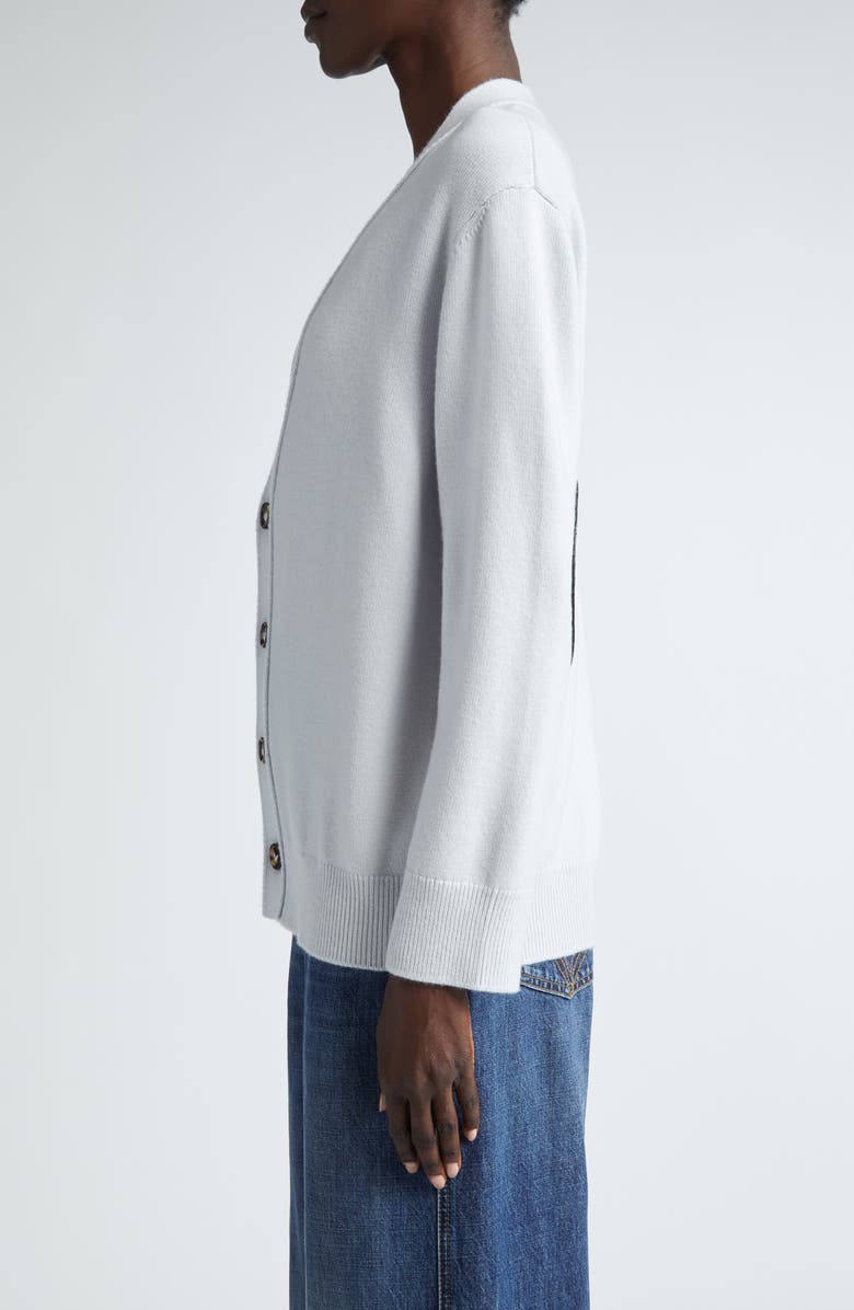 Bottega Veneta Leather Patch Cashmere Blend Cardigan, Alternate, color, 